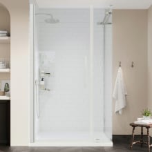 Endless 72" High x 36" Wide x 36" Deep Hinged Semi Frameless Shower Enclosure with Clear Glass