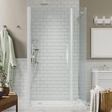 Endless 72" High x 36-1/2" Wide x 30-1/2" Deep Hinged Semi Frameless Shower Enclosure with Clear Glass