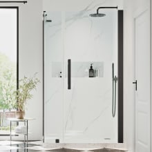 Endless 72" High x 36-1/2" Wide x 32-1/2" Deep Hinged Semi Frameless Shower Enclosure with Clear Glass