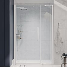 Endless 72" High x 41-3/4" Wide Hinged Semi Frameless Shower Enclosure with Clear Glass