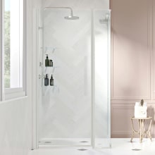 Endless 72" High x 40-1/2" Wide x 32-1/2" Deep Hinged Semi Frameless Shower Enclosure with Clear Glass