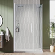 Endless 72" High x 42-1/2" Wide x 34-1/2" Deep Hinged Semi Frameless Shower Enclosure with Clear Glass