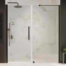 Endless 72" High x 59-1/16" Wide Hinged Semi Frameless Shower Enclosure with Clear Glass
