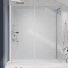 Endless 72" High x 60" Wide x 36" Deep Hinged Semi Frameless Shower Enclosure with Clear Glass