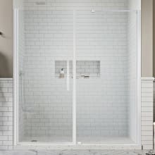 Endless 72" High x 63" Wide Hinged Semi Frameless Shower Enclosure with Clear Glass
