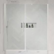 Endless 72" High x 63" Wide Hinged Semi Frameless Shower Enclosure with Clear Glass