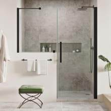 Endless 72" High x 53-13/16" Wide Hinged Semi Frameless Shower Enclosure with Clear Glass