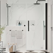 Endless 72" High x 52-9/16" Wide x 30-13/16" Deep Hinged Semi Frameless Shower Enclosure with Clear Glass