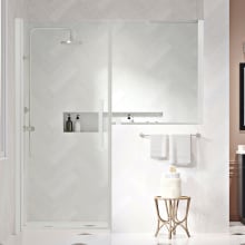 Endless 72" High x 65-13/16" Wide Hinged Semi Frameless Shower Enclosure with Clear Glass