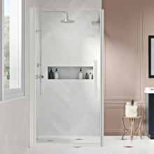 Endless 72" High x 32-3/16" Wide x 32-1/2" Deep Hinged Semi Frameless Shower Enclosure with Clear Glass