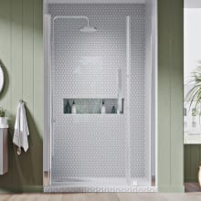 Endless 72" High x 39-3/8" Wide Hinged Semi Frameless Shower Enclosure with Clear Glass