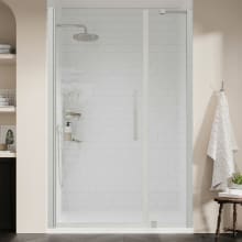 Endless 72" High x 48" Wide Hinged Semi Frameless Shower Enclosure with Clear Glass