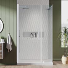 Endless 72" High x 48" Wide x 34" Deep Hinged Semi Frameless Shower Enclosure with Clear Glass