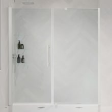 Endless 72" High x 62-11/16" Wide Hinged Semi Frameless Shower Enclosure with Clear Glass