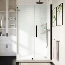 Endless 72" High x 63-7/16" Wide x 34-1/2" Deep Hinged Semi Frameless Shower Enclosure with Clear Glass