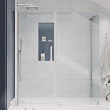 Endless 72" High x 65-3/8" Wide x 32-1/2" Deep Hinged Semi Frameless Shower Enclosure with Clear Glass