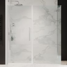 Endless 72" High x 65-3/8" Wide x 34-1/2" Deep Hinged Semi Frameless Shower Enclosure with Clear Glass