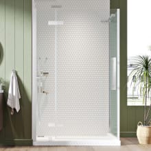 Endless 72" High x 36-7/8" Wide x 32-3/16" Deep Hinged Semi Frameless Shower Enclosure with Clear Glass