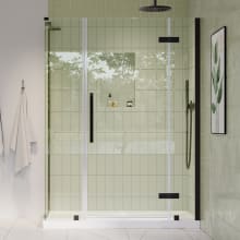 Endless 72" High x 48" Wide x 34" Deep Hinged Semi Frameless Shower Enclosure with Clear Glass