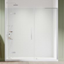 Endless 72" High x 69-3/8" Wide Hinged Semi Frameless Shower Enclosure with Clear Glass