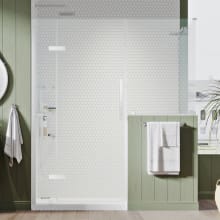 Endless 72" High x 72-13/16" Wide x 36-1/2" Deep Hinged Semi Frameless Shower Enclosure with Clear Glass