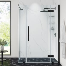 Endless 72" High x 48-3/4" Wide x 32-3/16" Deep Hinged Semi Frameless Shower Enclosure with Clear Glass