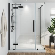 Endless 72" High x 54-13/16" Wide x 30-3/16" Deep Hinged Semi Frameless Shower Enclosure with Clear Glass