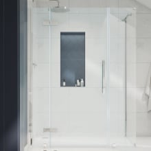 Endless 72" High x 54-13/16" Wide x 34-3/16" Deep Hinged Semi Frameless Shower Enclosure with Clear Glass