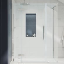 Endless 72" High x 56-13/16" Wide x 32-3/16" Deep Hinged Semi Frameless Shower Enclosure with Clear Glass