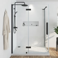 Endless 72" High x 50-7/8" Wide x 30-3/16" Deep Hinged Semi Frameless Shower Enclosure with Clear Glass
