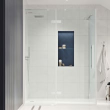 Endless 72" High x 50-7/8" Wide x 34-3/16" Deep Hinged Semi Frameless Shower Enclosure with Clear Glass