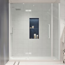 Endless 72" High x 60" Wide Hinged Semi Frameless Shower Enclosure with Clear Glass
