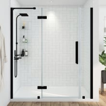 Endless 72" High x 60" Wide Hinged Semi Frameless Shower Enclosure with Clear Glass