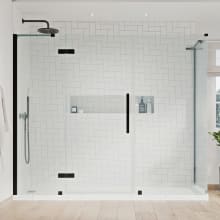 Endless 72" High x 82-1/8" Wide x 32-3/16" Deep Hinged Semi Frameless Shower Enclosure with Clear Glass