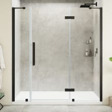 Endless 72" High x 72" Wide Hinged Semi Frameless Shower Enclosure with Clear Glass