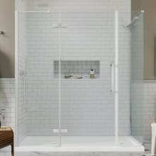 Endless 72" High x 72" Wide x 32" Deep Hinged Semi Frameless Shower Enclosure with Clear Glass