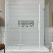 Endless 72" High x 72" Wide x 36" Deep Hinged Semi Frameless Shower Enclosure with Clear Glass