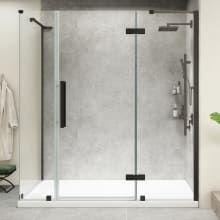 Endless 72" High x 72" Wide x 36" Deep Hinged Semi Frameless Shower Enclosure with Clear Glass