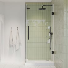 Endless 72" High x 23-7/8" Wide x 32-13/16" Deep Hinged Semi Frameless Shower Enclosure with Clear Glass
