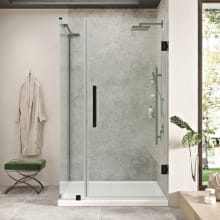 Endless 72" High x 32" Wide x 32" Deep Hinged Semi Frameless Shower Enclosure with Clear Glass