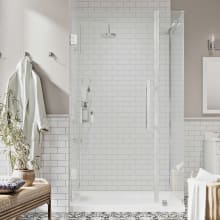 Endless 72" High x 34" Wide x 32" Deep Hinged Semi Frameless Shower Enclosure with Clear Glass