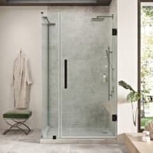 Endless 72" High x 33-13/16" Wide x 32-13/16" Deep Hinged Semi Frameless Shower Enclosure with Clear Glass