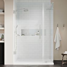 Endless 72" High x 36" Wide x 36" Deep Hinged Semi Frameless Shower Enclosure with Clear Glass