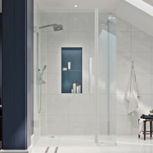 Endless 72" High x 35-13/16" Wide x 30-13/16" Deep Hinged Semi Frameless Shower Enclosure with Clear Glass