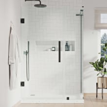 Endless 72" High x 35-13/16" Wide x 32-13/16" Deep Hinged Semi Frameless Shower Enclosure with Clear Glass