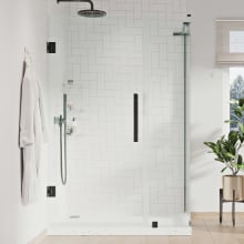 Endless 72" High x 35-13/16" Wide x 32-13/16" Deep Hinged Semi Frameless Shower Enclosure with Clear Glass