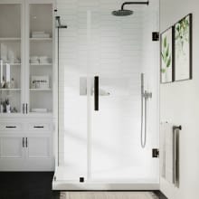 Endless 72" High x 38" Wide x 36" Deep Hinged Semi Frameless Shower Enclosure with Clear Glass