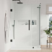 Endless 72" High x 40" Wide x 32" Deep Hinged Semi Frameless Shower Enclosure with Clear Glass