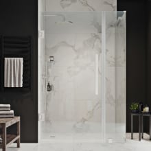 Endless 72" High x 37-13/16" Wide x 34-13/16" Deep Hinged Semi Frameless Shower Enclosure with Clear Glass