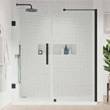 Endless 72" High x 54-3/8" Wide x 2" Deep Hinged Semi Frameless Shower Enclosure with Clear Glass
